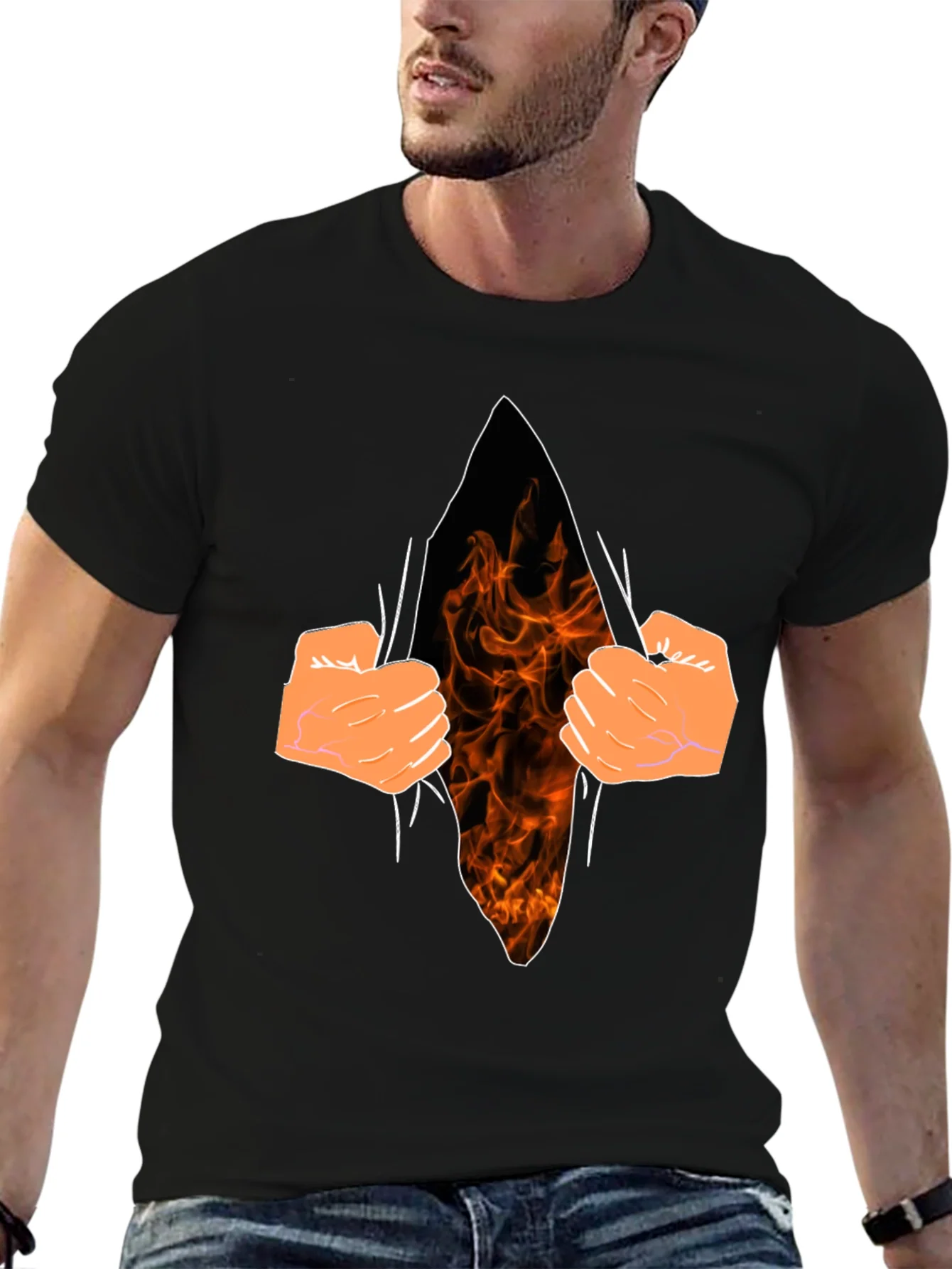 Flame Within Graphic T-Shirt - Black Cotton Tee