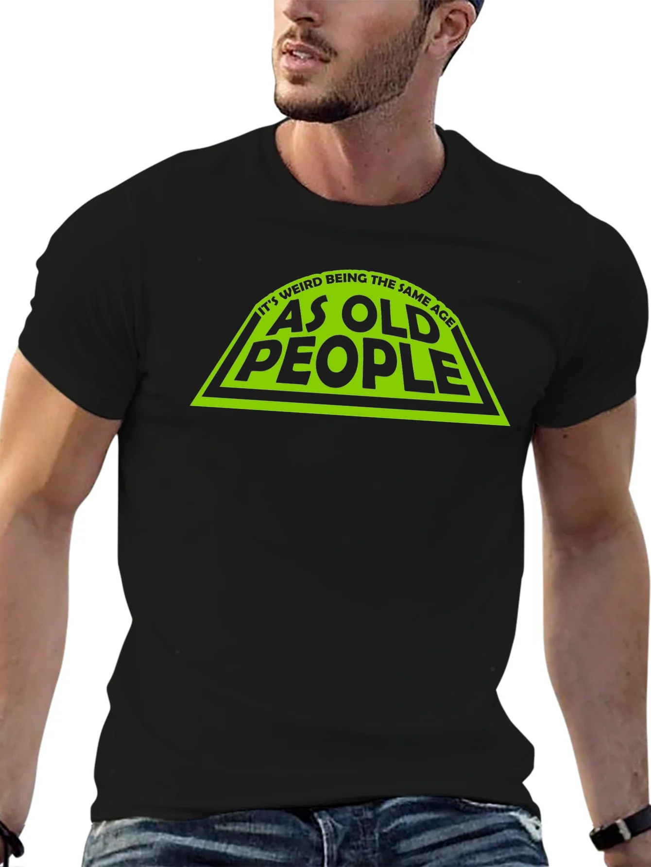 Funny Same Age as Old People Black T-Shirt