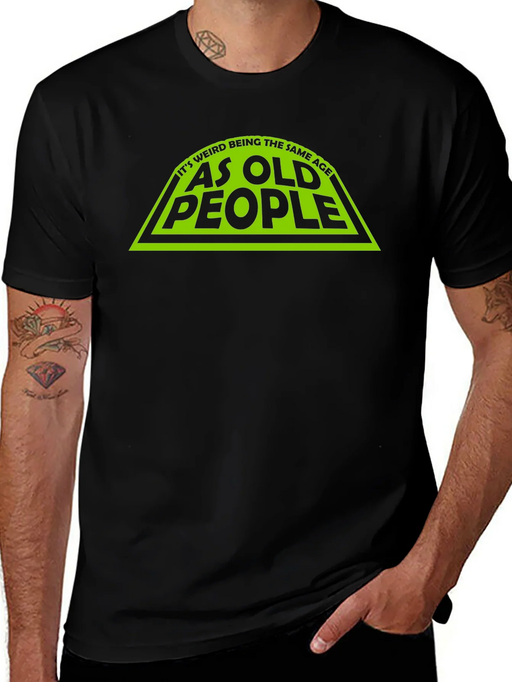 Funny Same Age as Old People Black T-Shirt