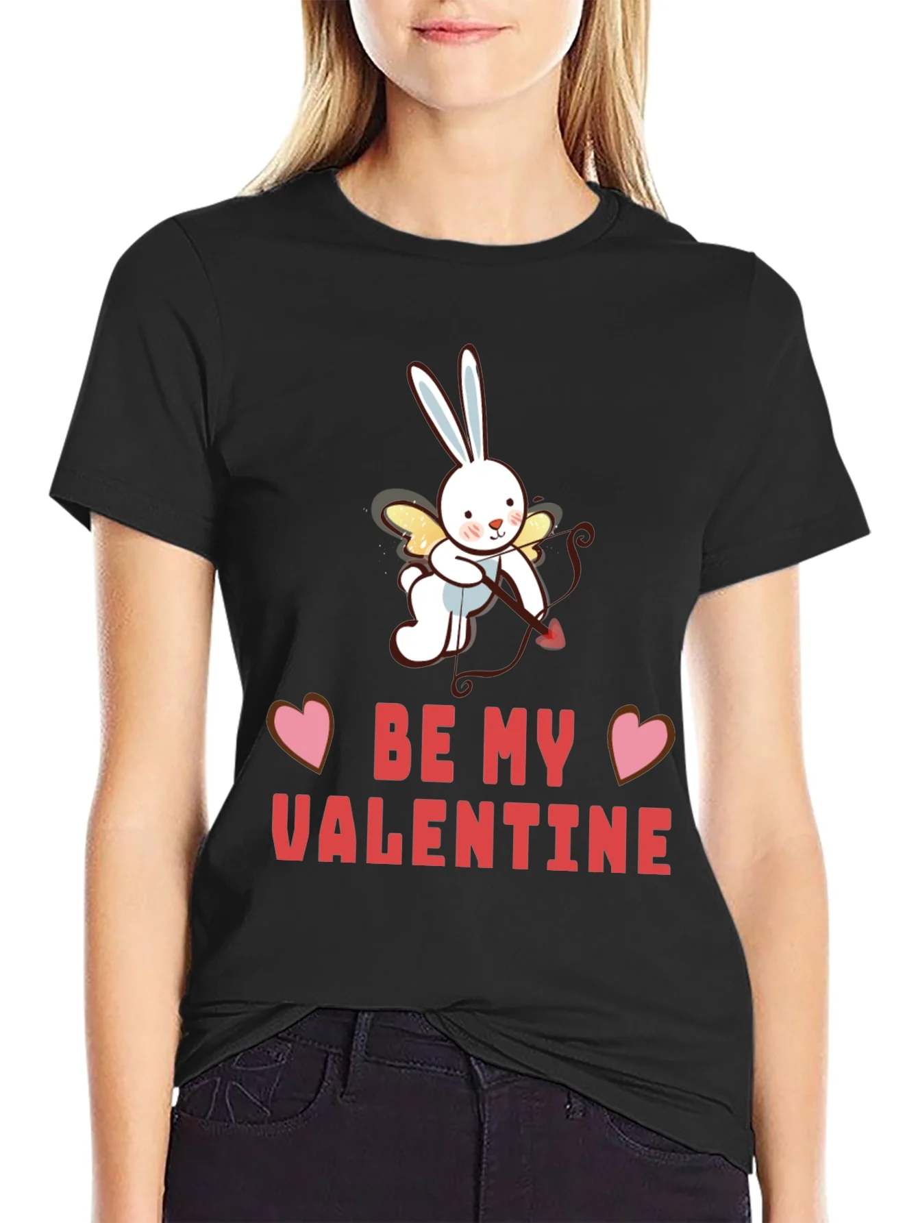 Be My Valentine T-Shirt - Cupid Bunny Design
