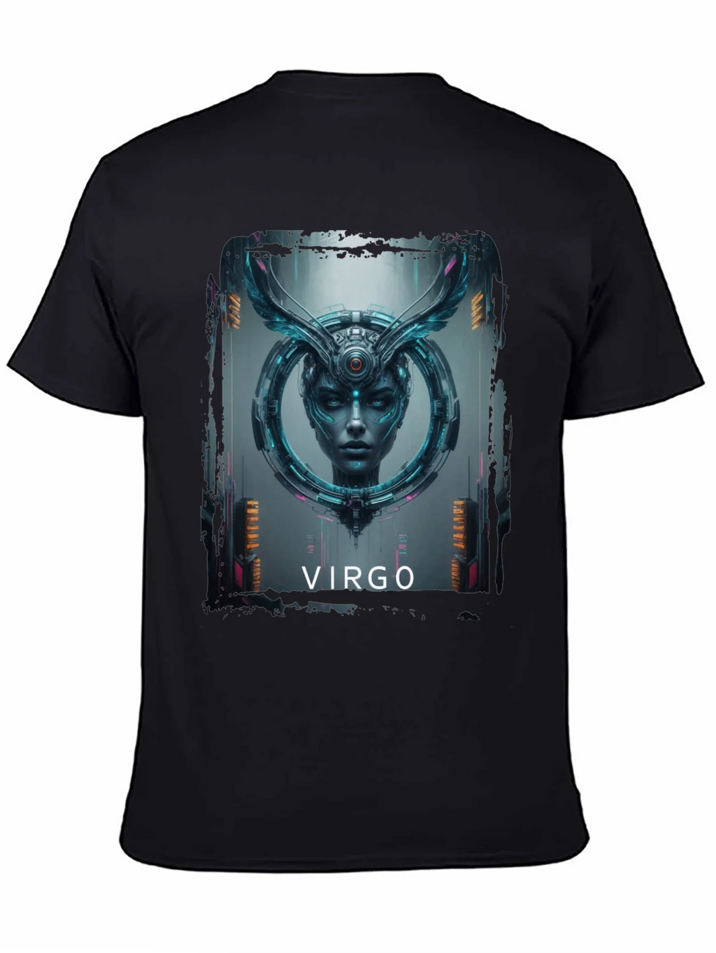 Virgo Zodiac Graphic Print Black T-Shirt