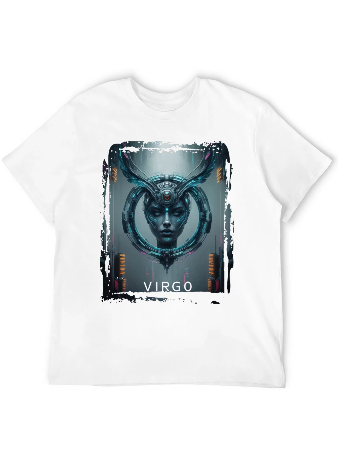 Virgo Zodiac Graphic Print Black T-Shirt