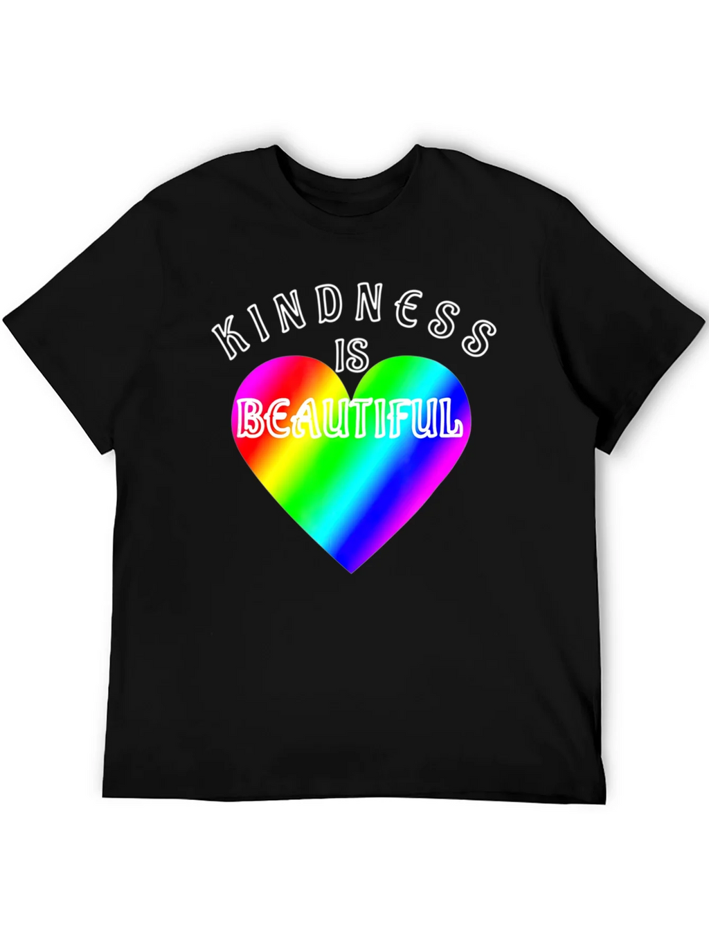 Kindness is Beautiful Rainbow Heart T-Shirt