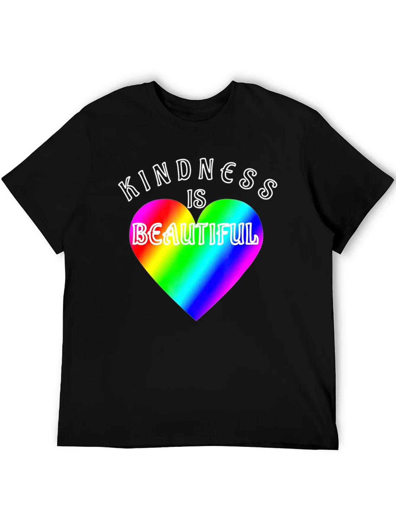 Kindness is Beautiful Rainbow Heart T-Shirt