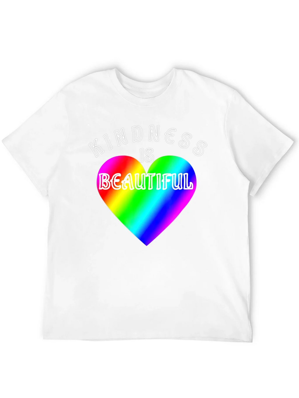 Kindness is Beautiful Rainbow Heart T-Shirt