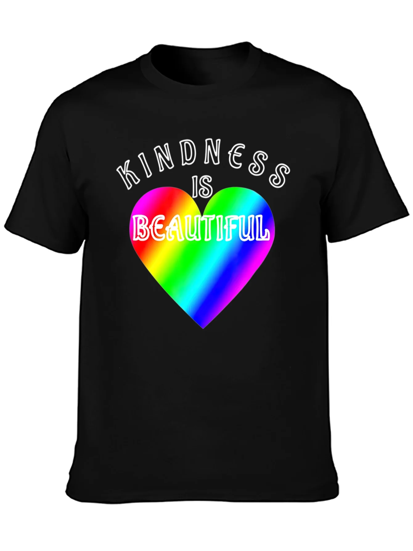 Kindness is Beautiful Rainbow Heart T-Shirt