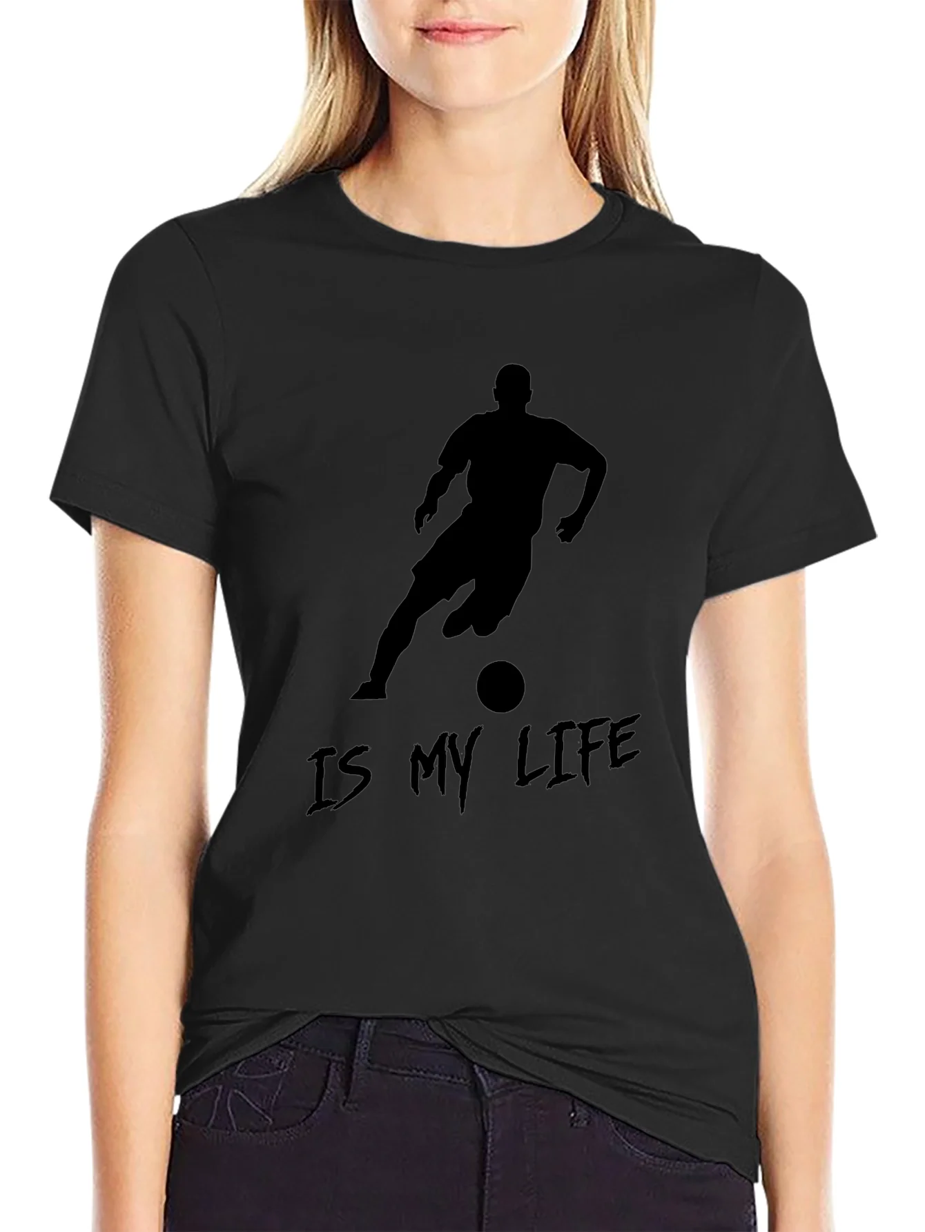 Soccer Is My Life Black Graphic Tee