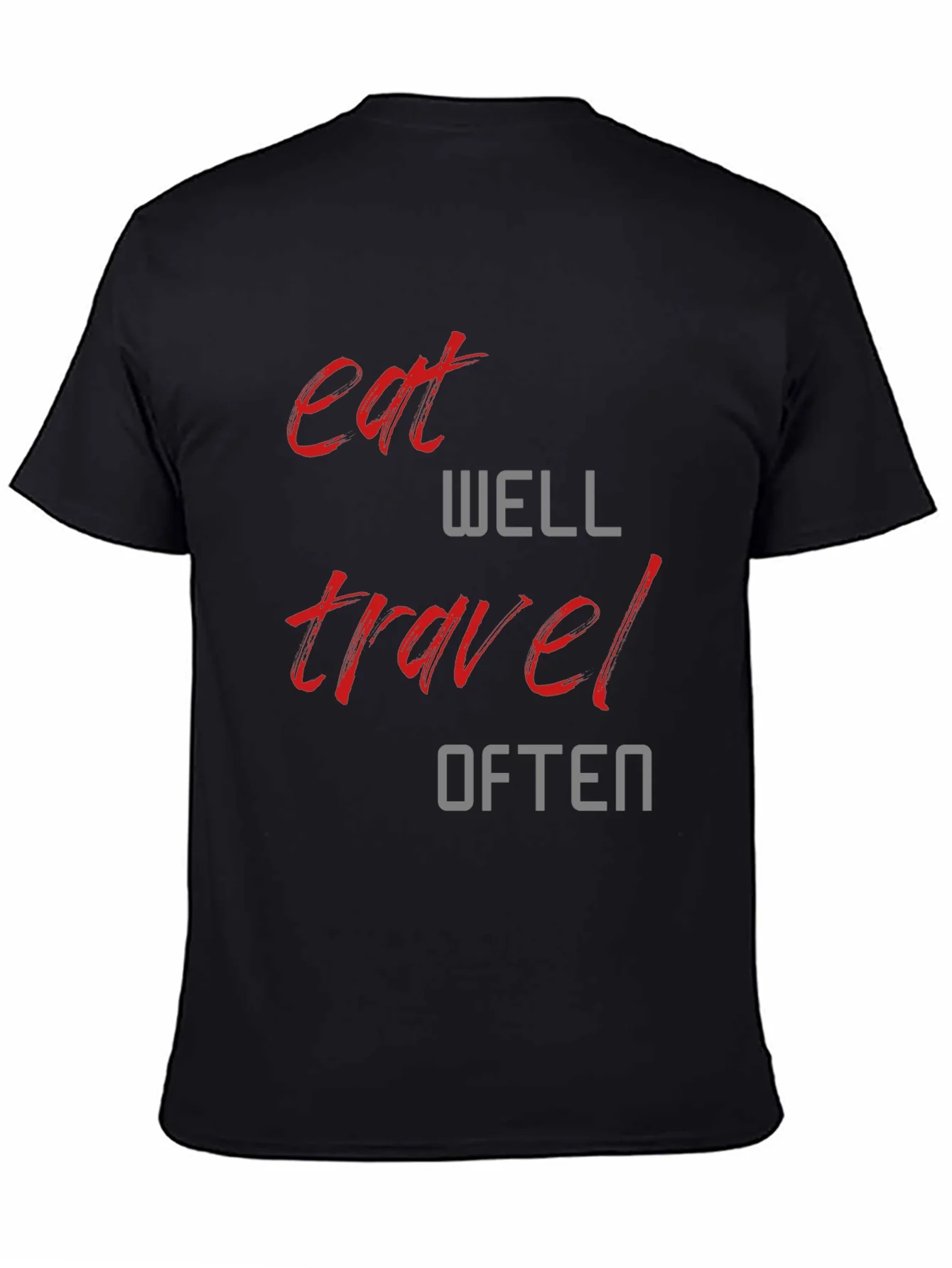 Eat Well Travel Often Graphic Tee - Black T-Shirt