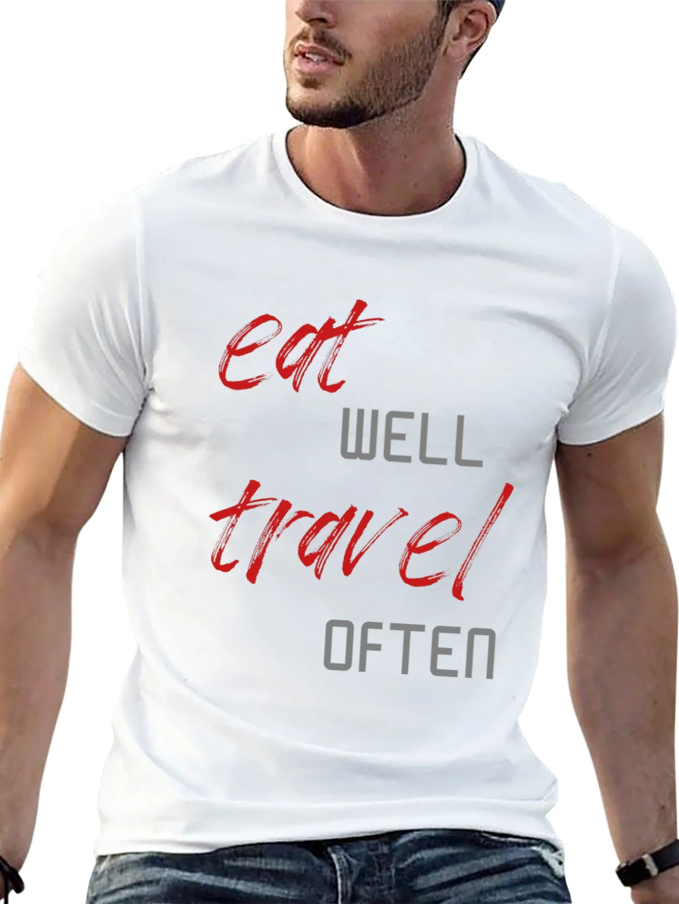 Eat Well Travel Often Graphic Tee - Black T-Shirt