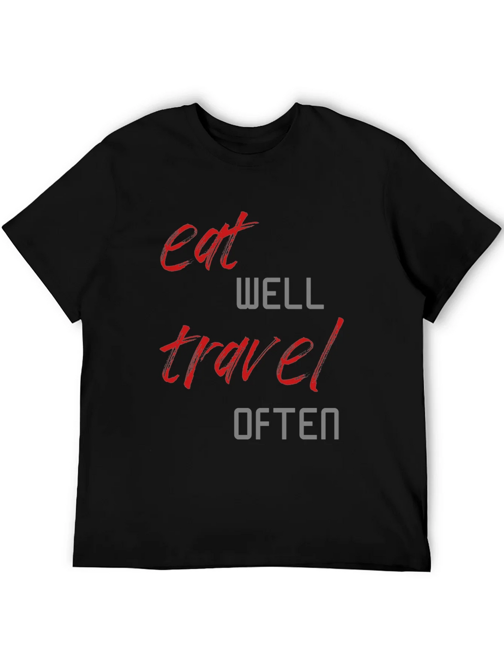 Eat Well Travel Often Graphic Tee - Black T-Shirt