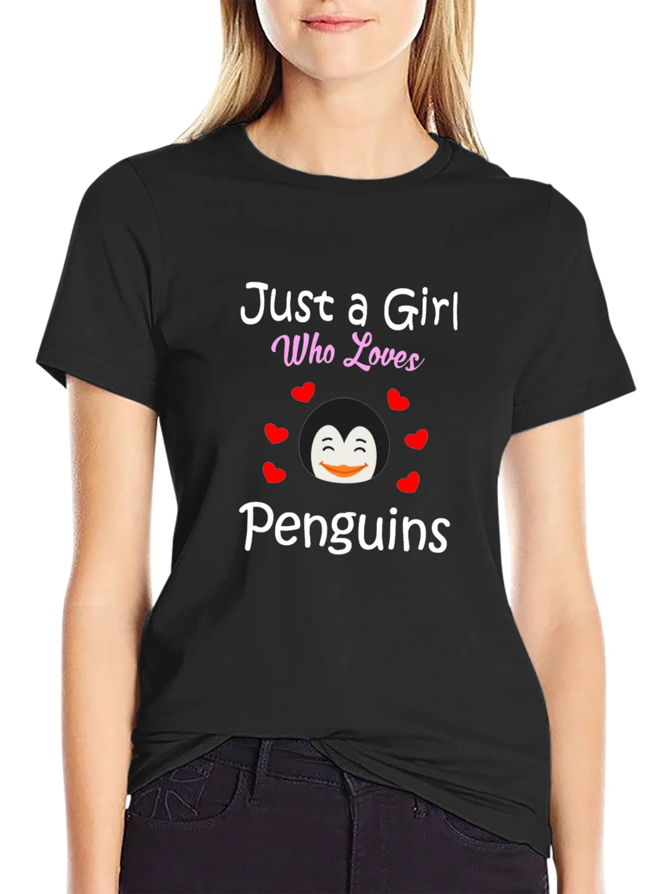 Just a Girl Who Loves Penguins Graphic Tee