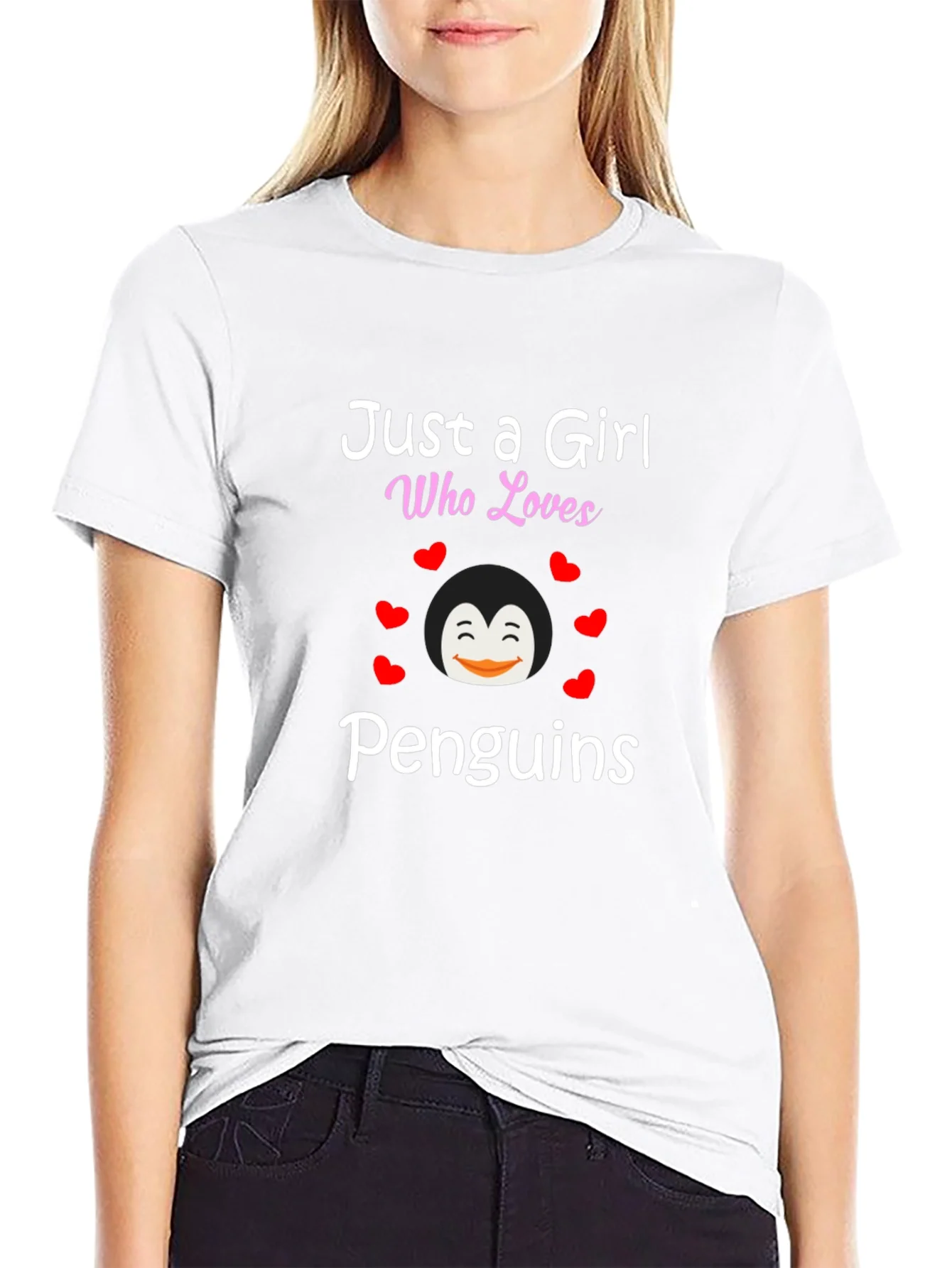 Just a Girl Who Loves Penguins Graphic Tee
