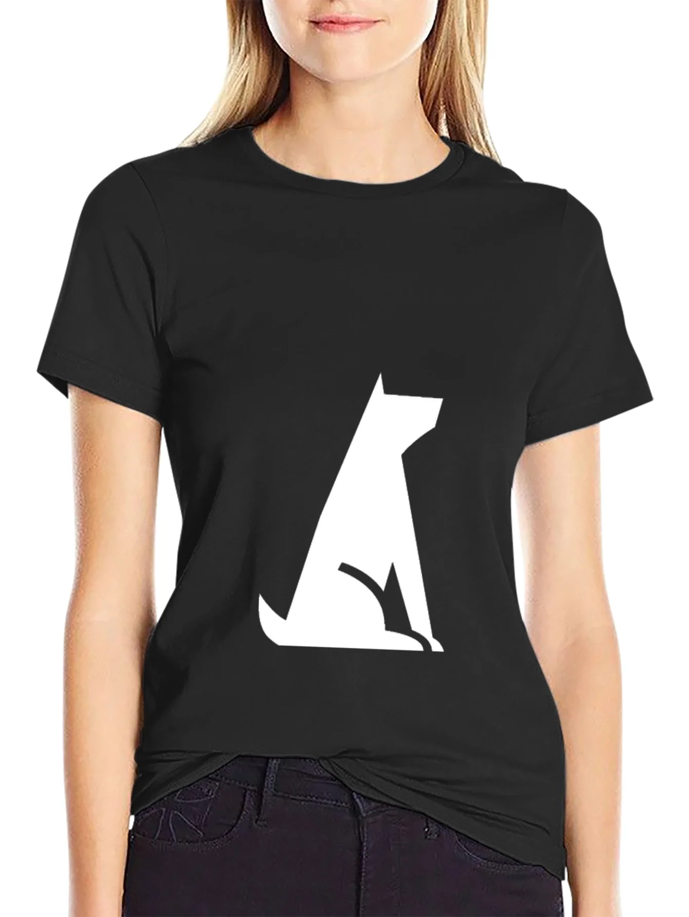 Modern Dog Silhouette Tee - Black