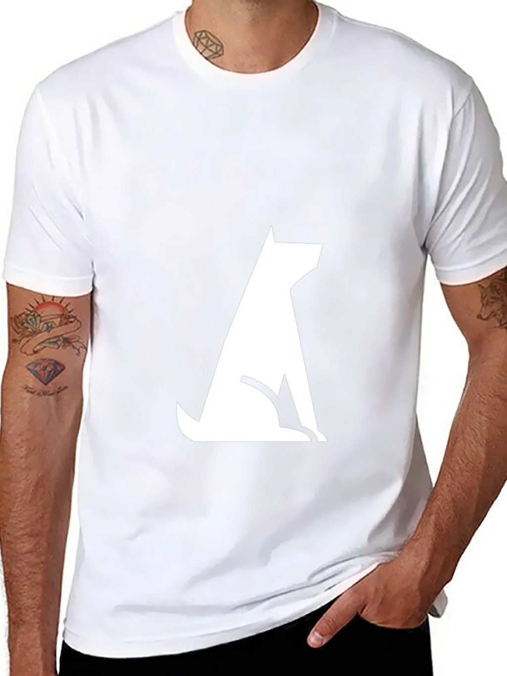 Modern Dog Silhouette Tee - Black