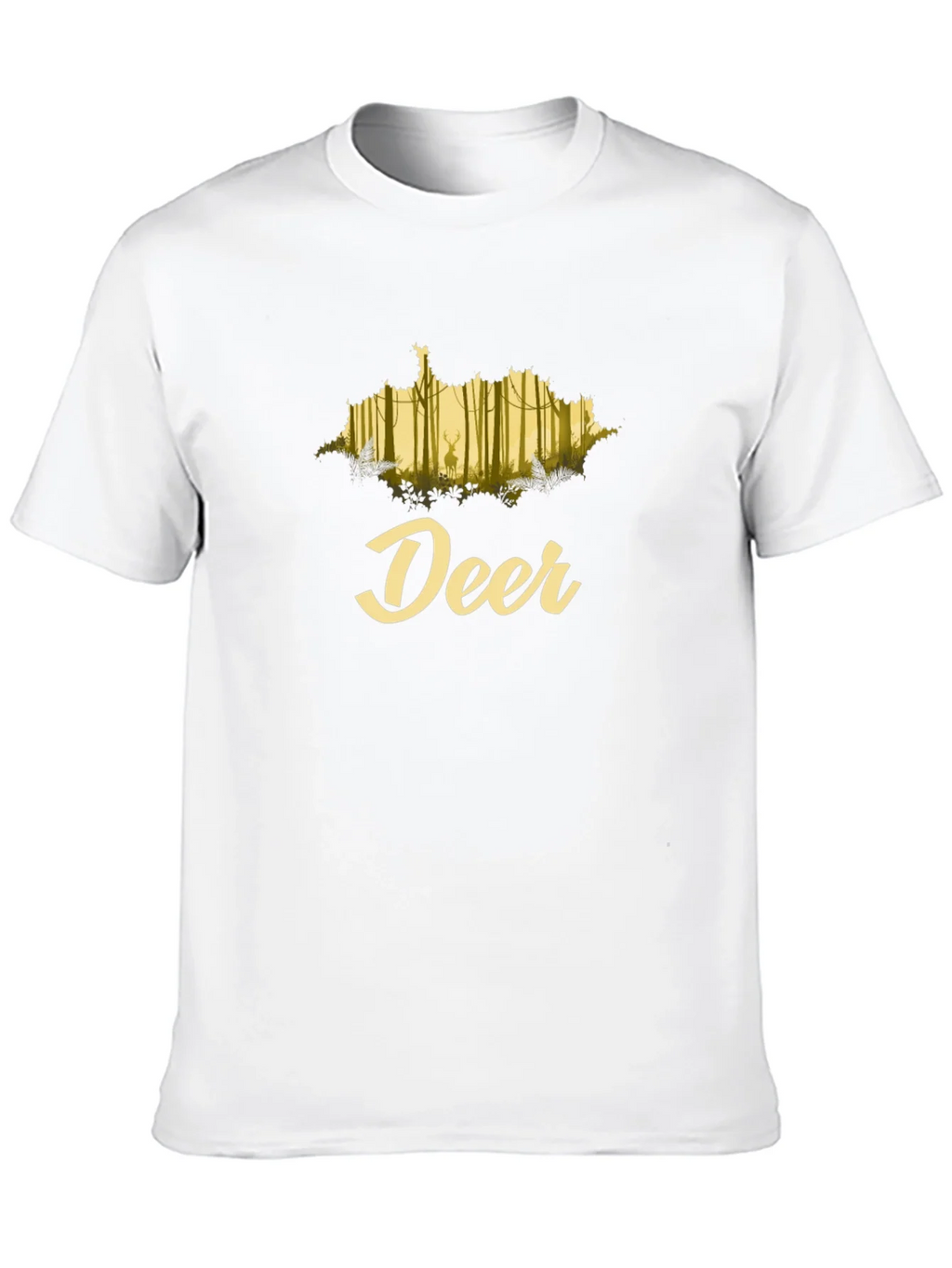 Deer Forest Graphic Black T-Shirt