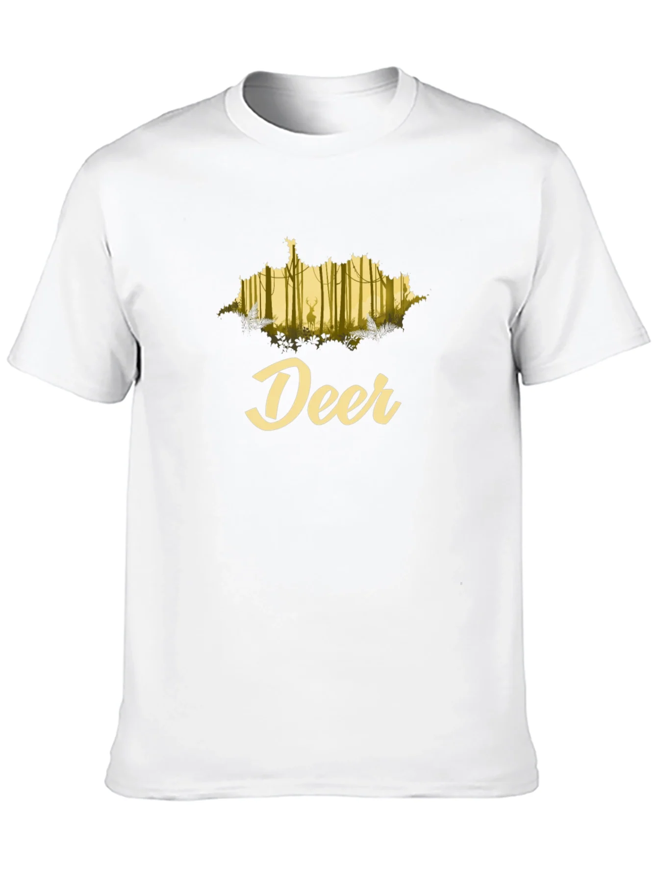 Deer Forest Graphic Black T-Shirt