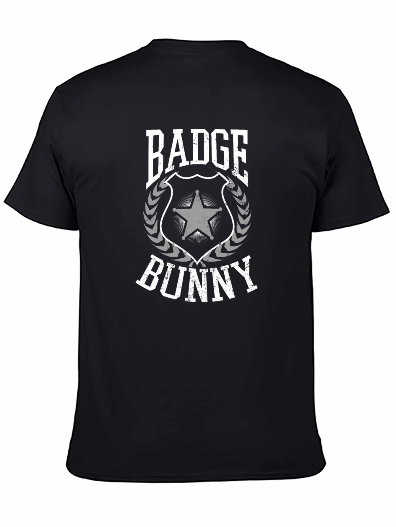 Badge Bunny Graphic T-Shirt - Black Crew Neck Tee