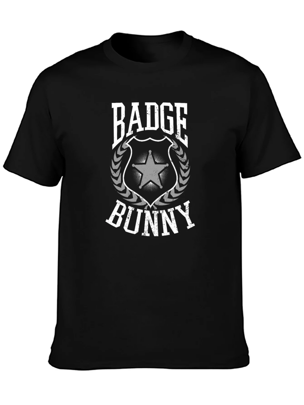 Badge Bunny Graphic T-Shirt - Black Crew Neck Tee