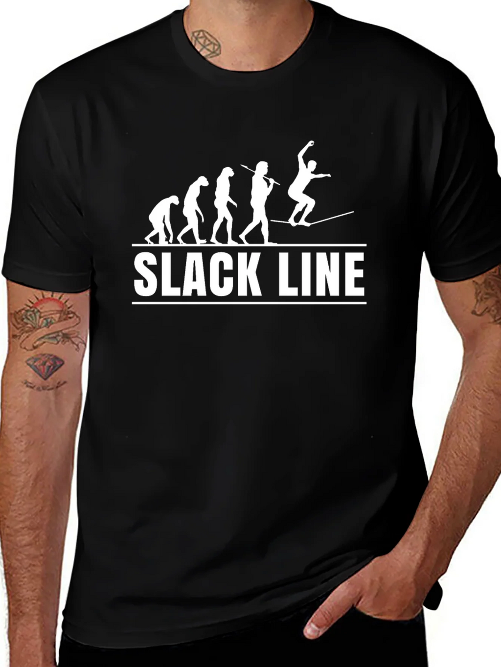 Slackline Evolution Mens Black T-Shirt
