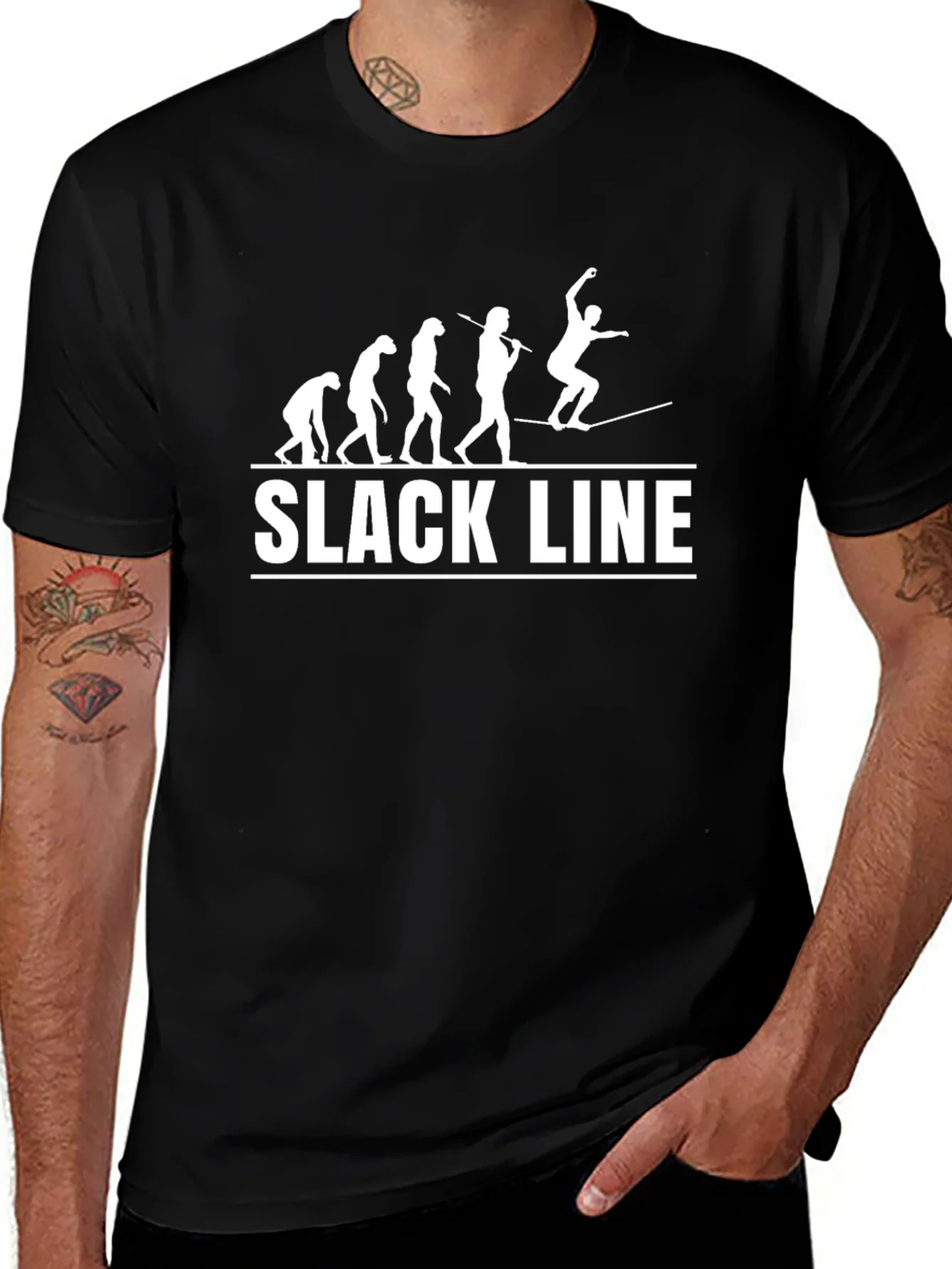 Slackline Evolution Mens Black T-Shirt