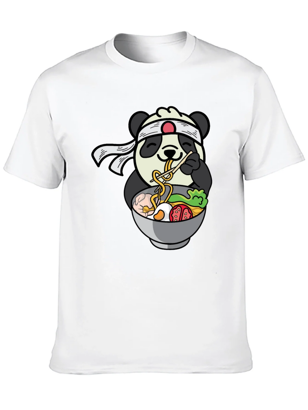 Panda Ramen Graphic T-Shirt - Cute Anime Food Tee