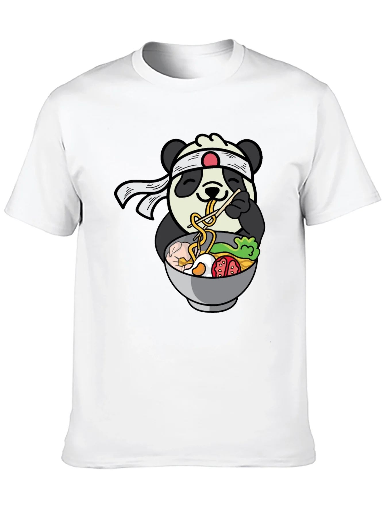 Panda Ramen Graphic T-Shirt - Cute Anime Food Tee