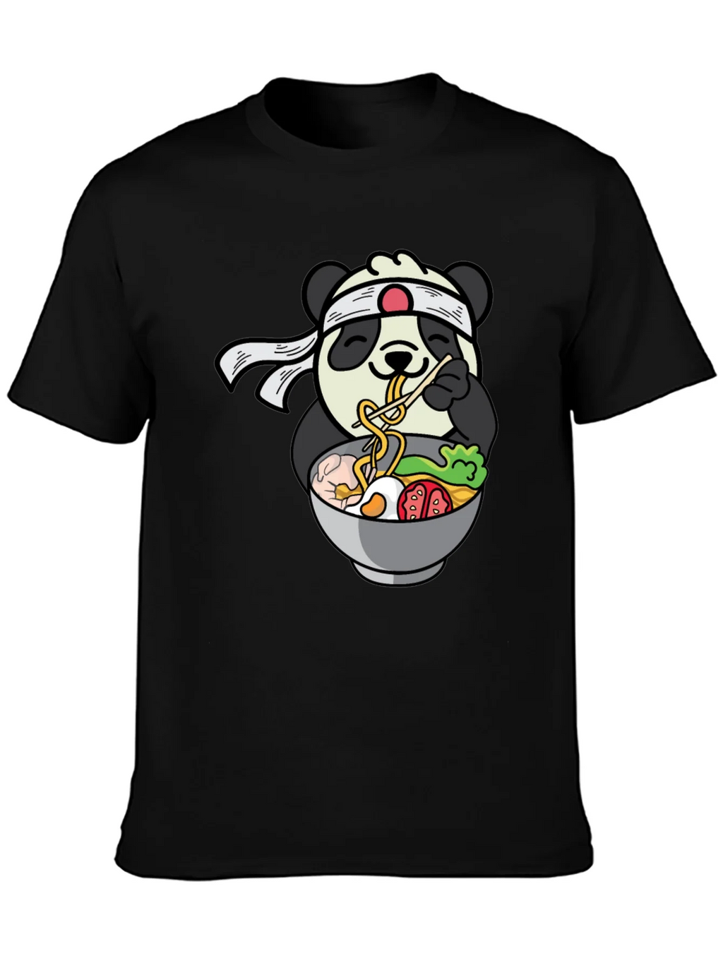 Panda Ramen Graphic T-Shirt - Cute Anime Food Tee