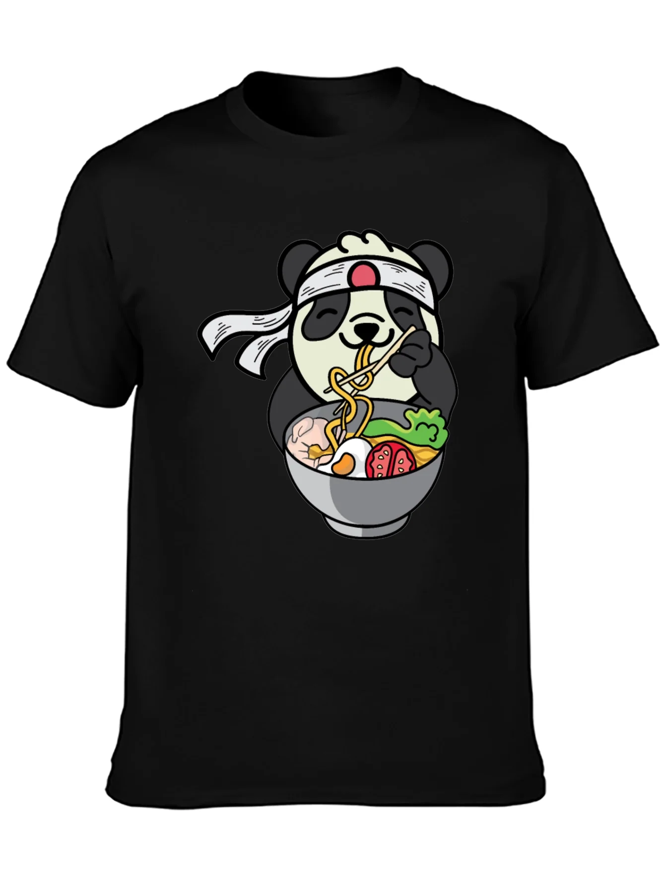 Panda Ramen Graphic T-Shirt - Cute Anime Food Tee