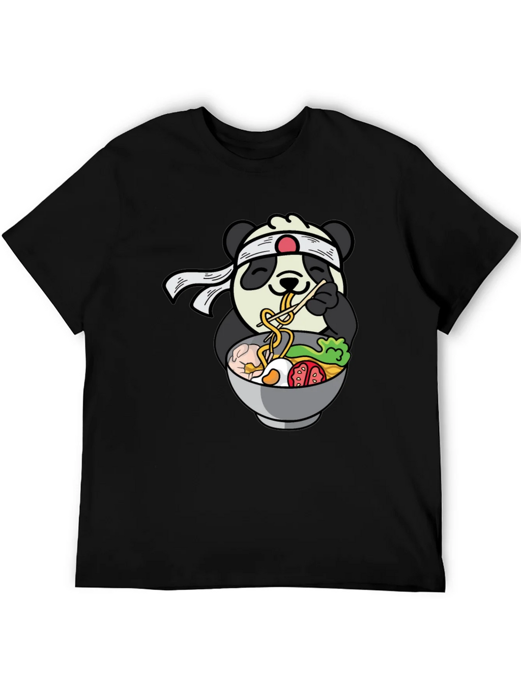 Panda Ramen Graphic T-Shirt - Cute Anime Food Tee