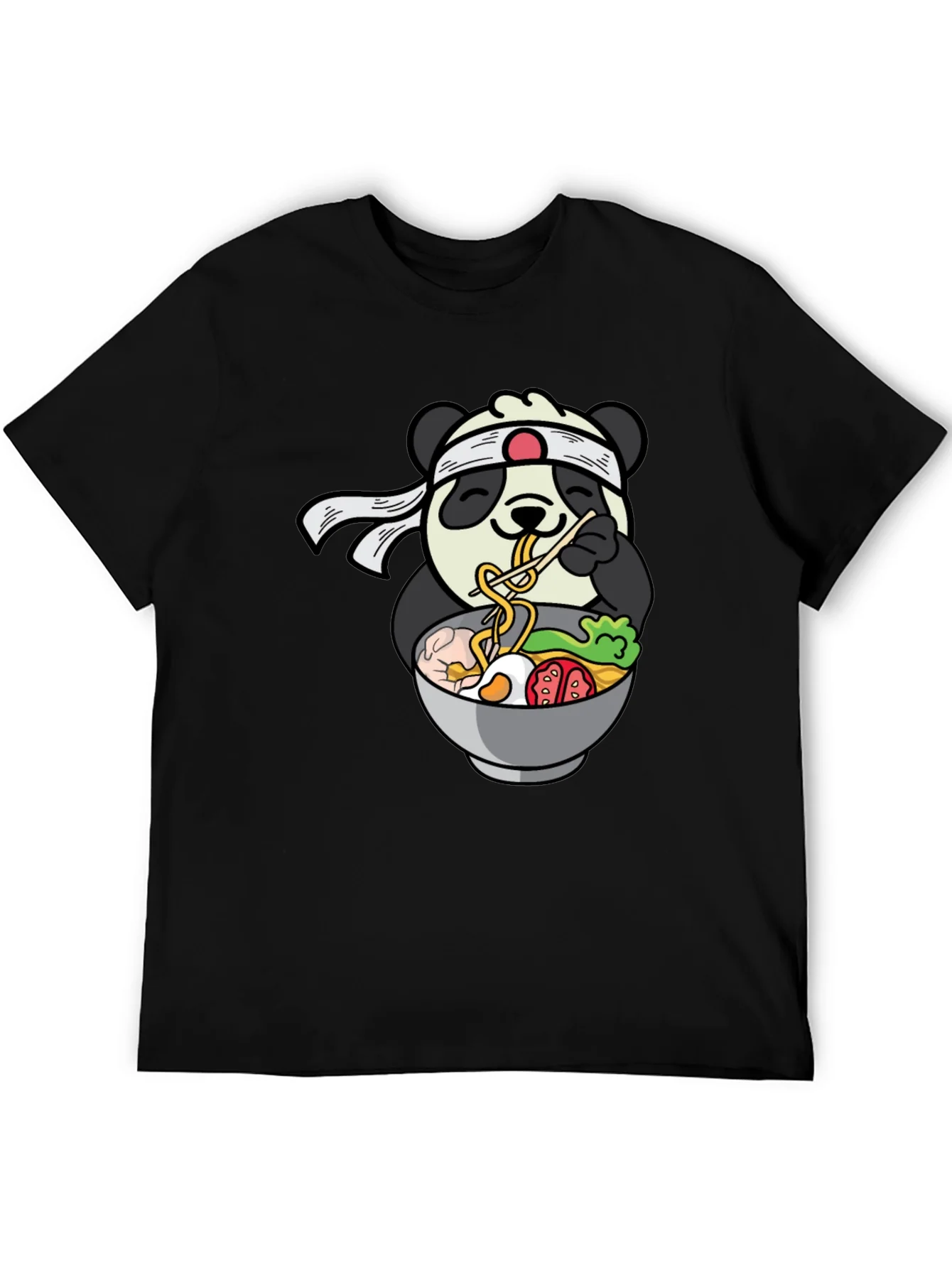 Panda Ramen Graphic T-Shirt - Cute Anime Food Tee