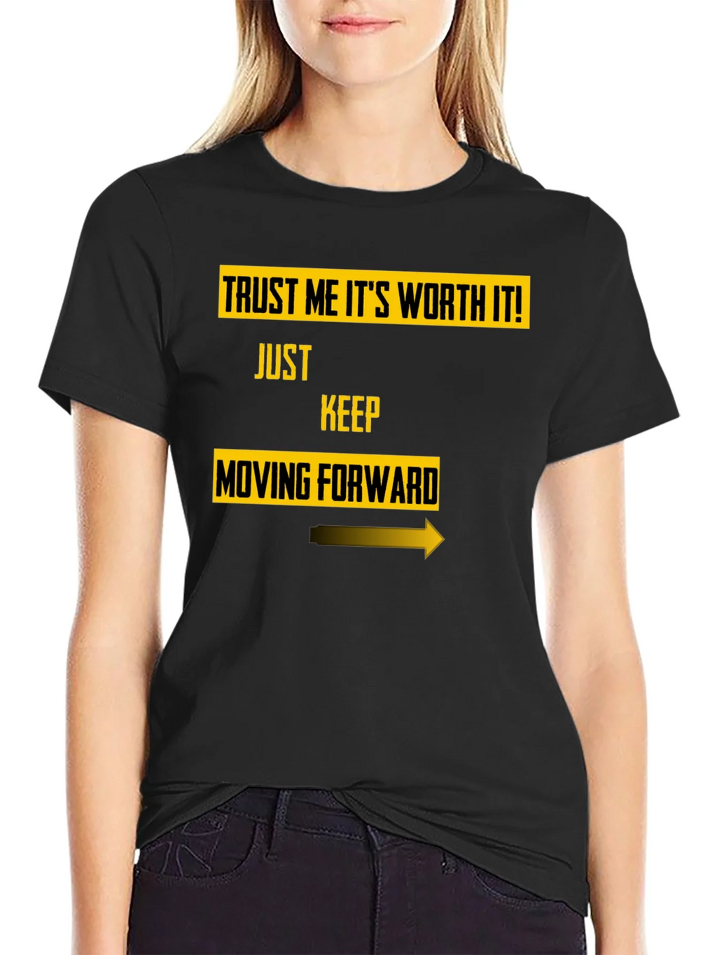 Trust Me Worth It Black Graphic Tee