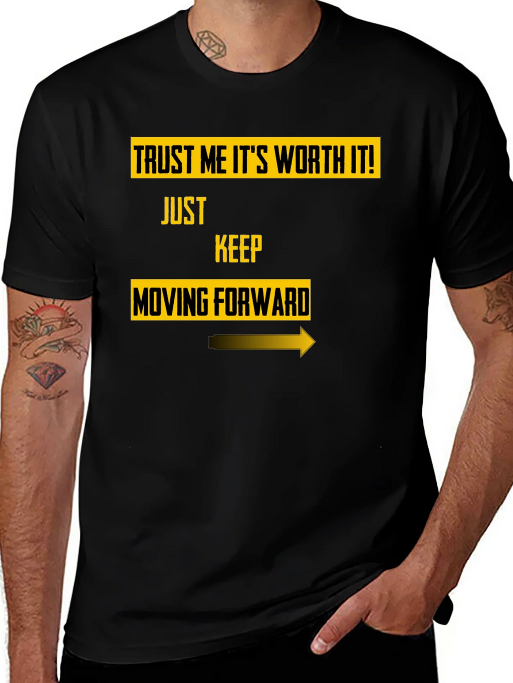 Trust Me Worth It Black Graphic Tee
