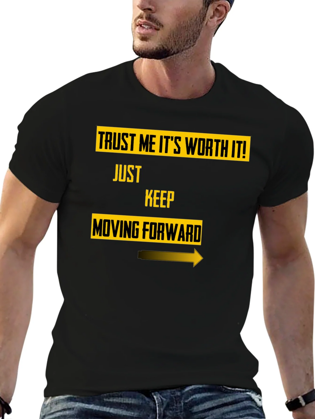 Trust Me Worth It Black Graphic Tee