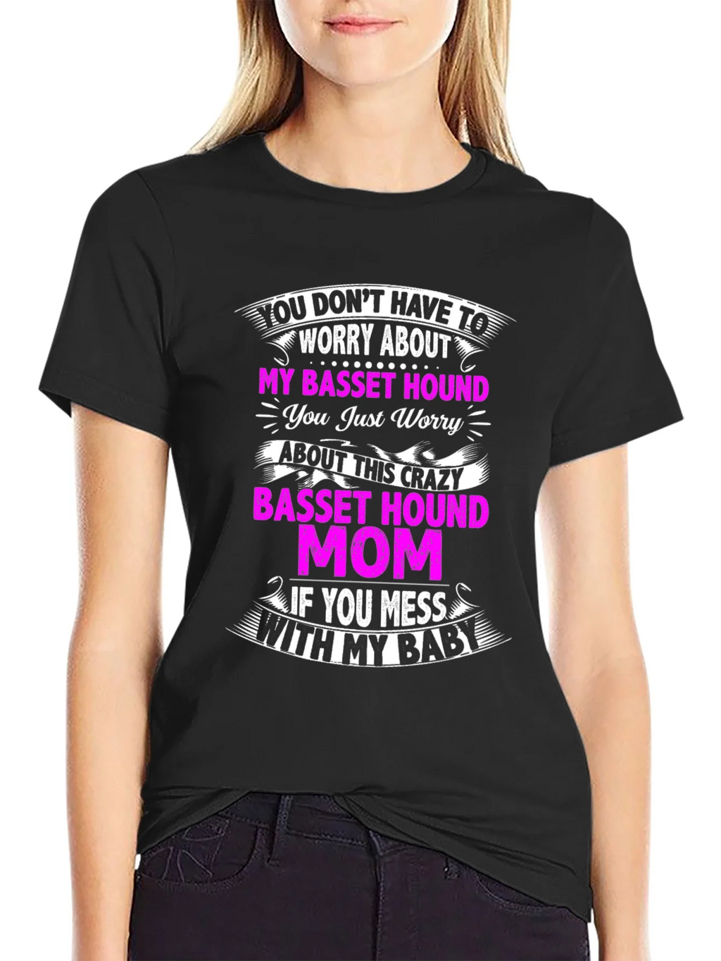 Crazy Basset Hound Mom T-Shirt