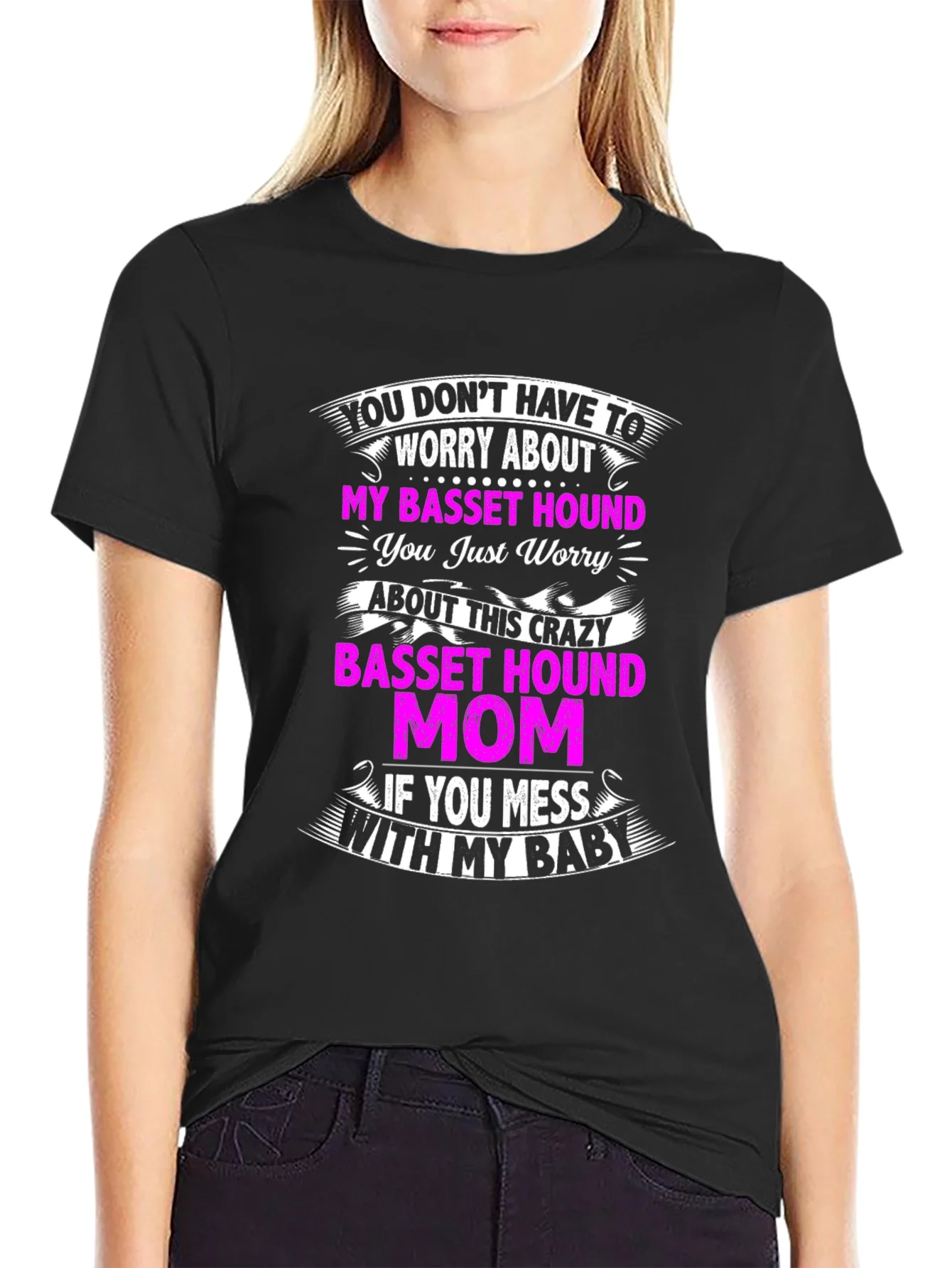 Crazy Basset Hound Mom T-Shirt