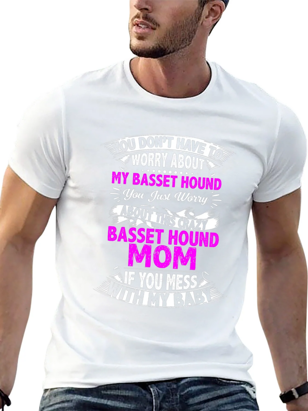 Crazy Basset Hound Mom T-Shirt