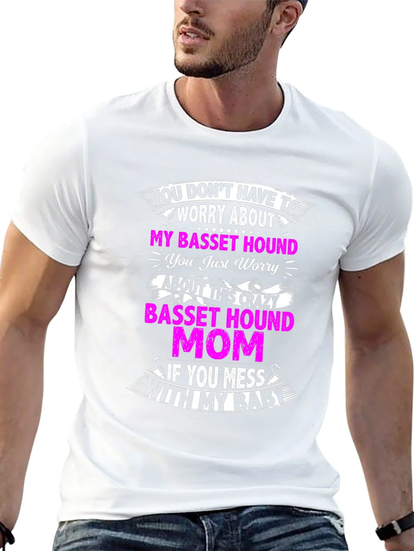 Crazy Basset Hound Mom T-Shirt