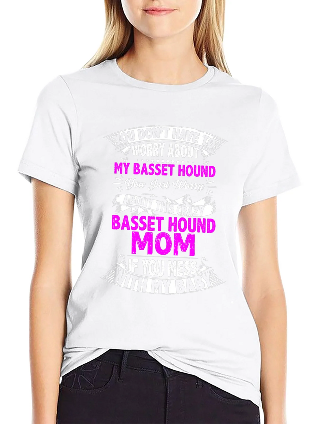 Crazy Basset Hound Mom T-Shirt