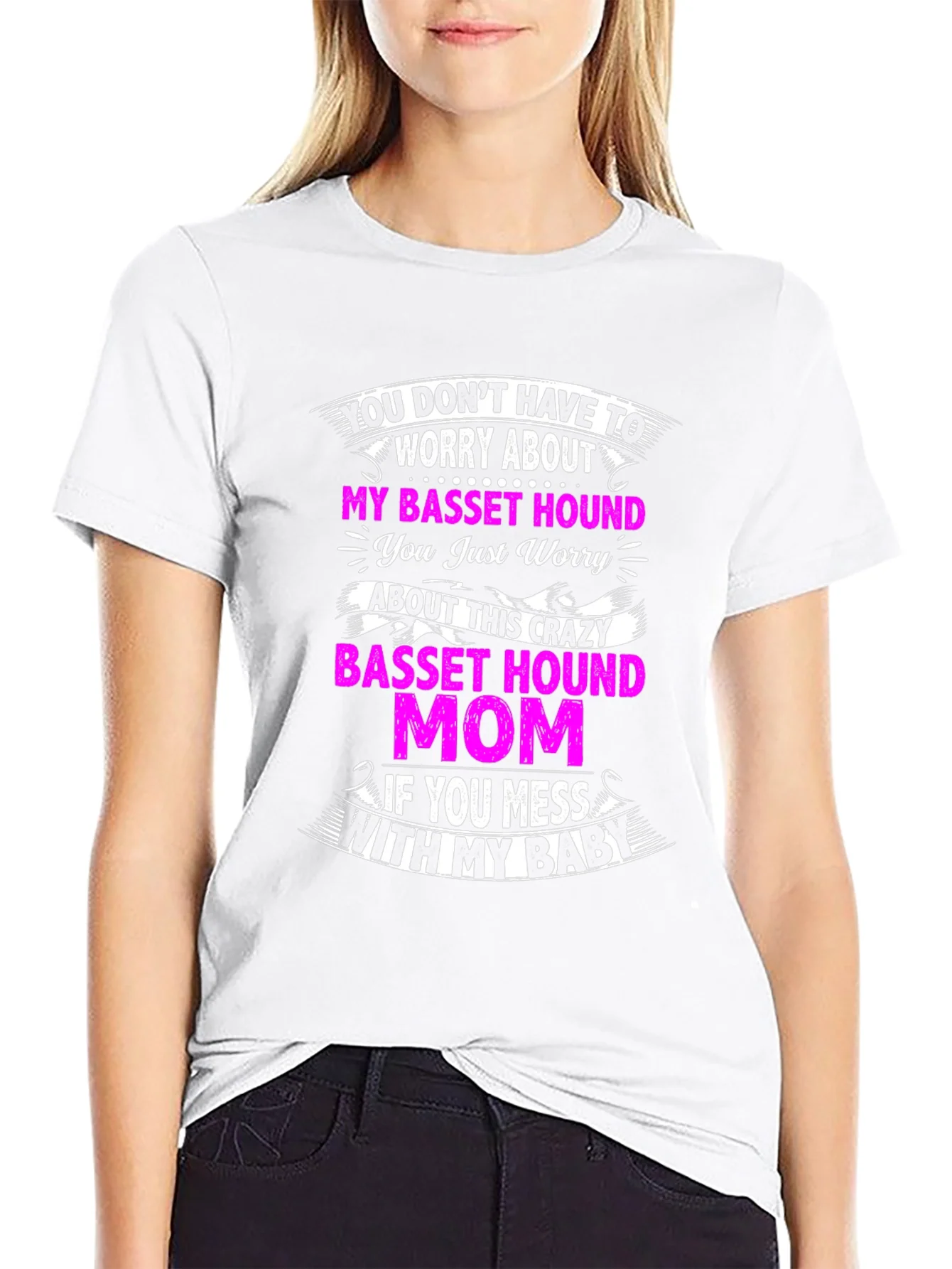 Crazy Basset Hound Mom T-Shirt