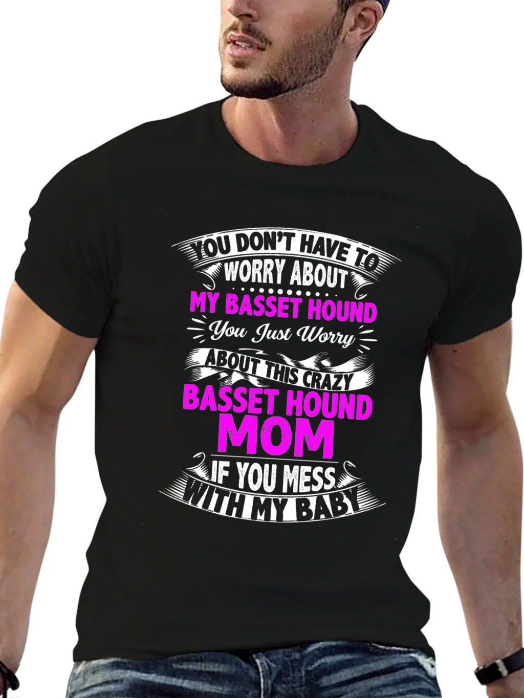 Crazy Basset Hound Mom T-Shirt