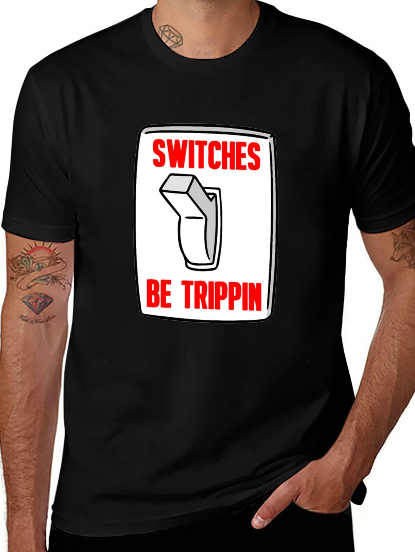 Switches Be Trippin Graphic Tee - Black