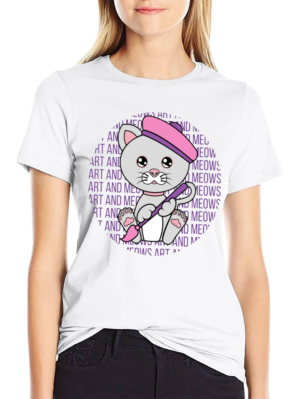 Art Cat T-Shirt - Meows Art