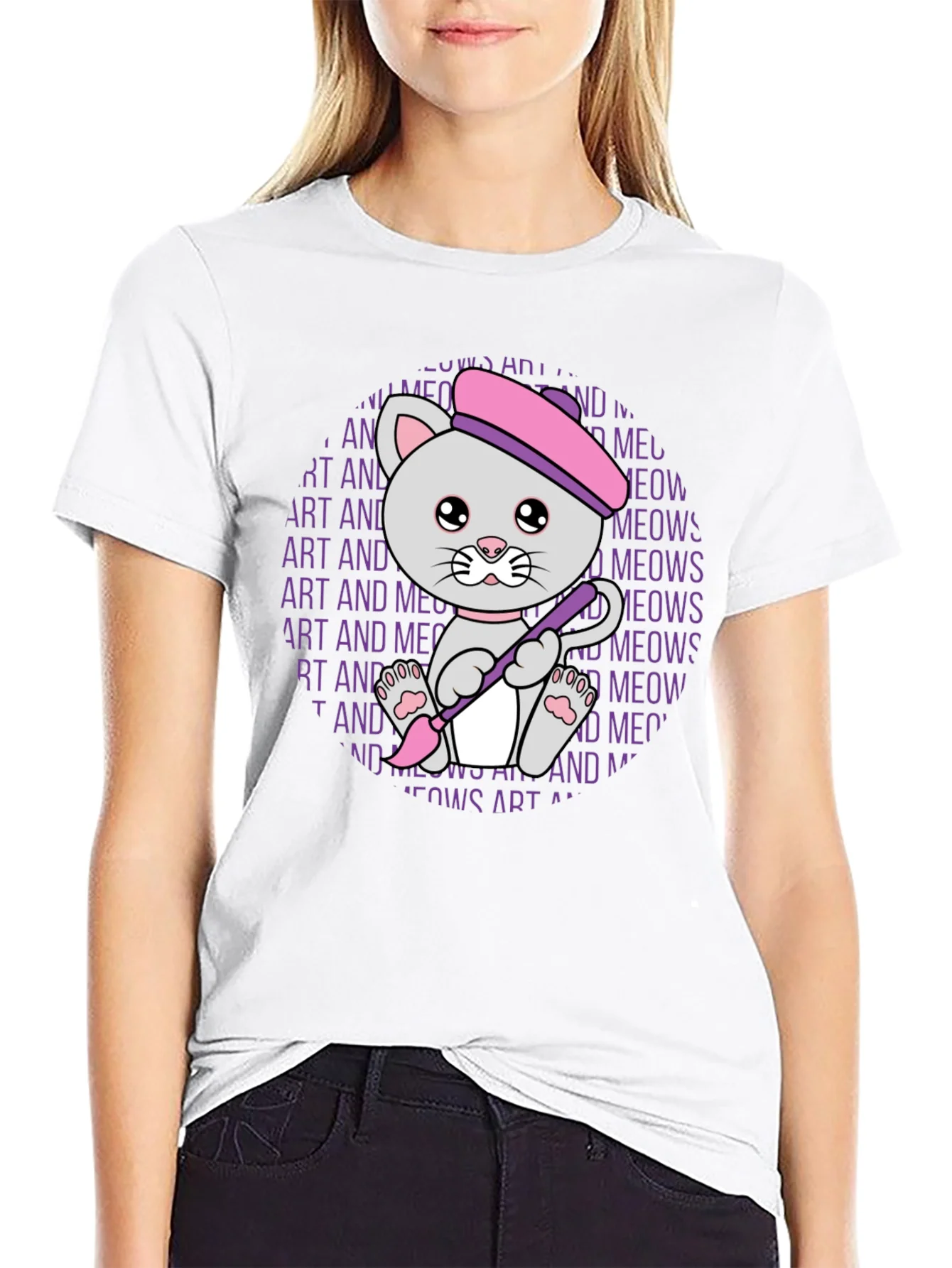 Art Cat T-Shirt - Meows Art