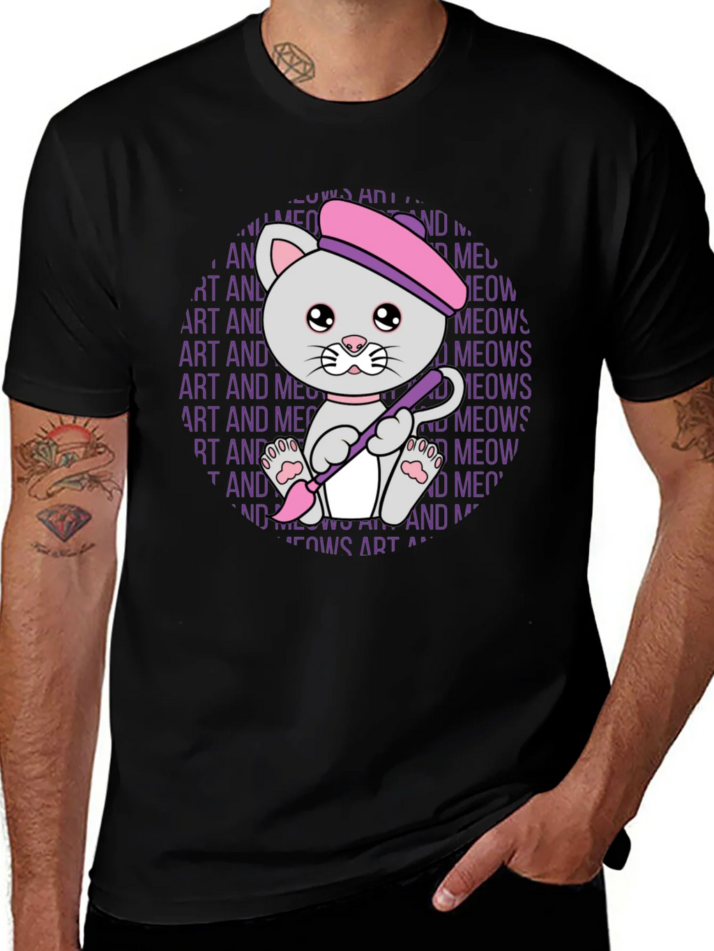 Art Cat T-Shirt - Meows Art