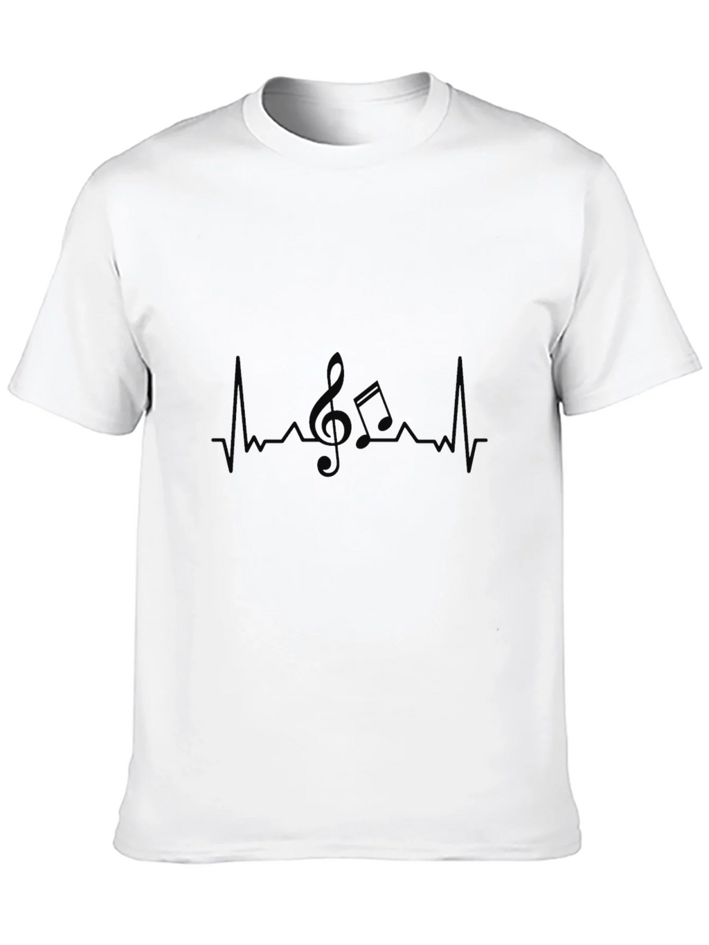 Music Lover T-Shirt - Heartbeat Treble Clef Tee