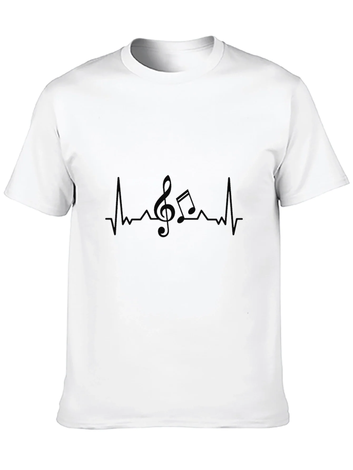 Music Lover T-Shirt - Heartbeat Treble Clef Tee