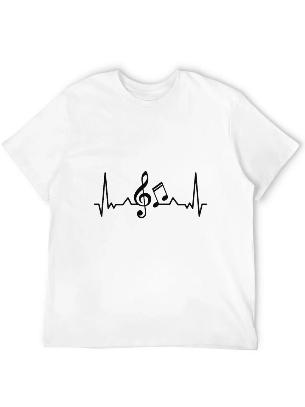 Music Lover T-Shirt - Heartbeat Treble Clef Tee