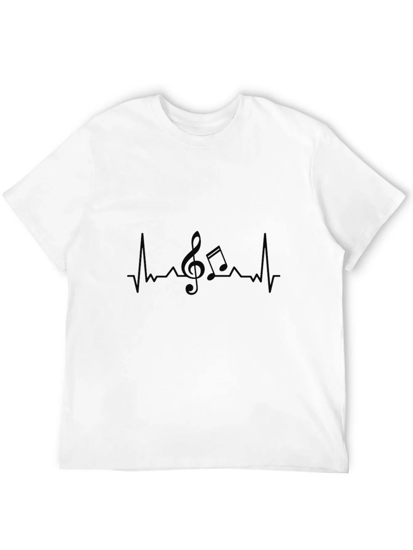 Music Lover T-Shirt - Heartbeat Treble Clef Tee