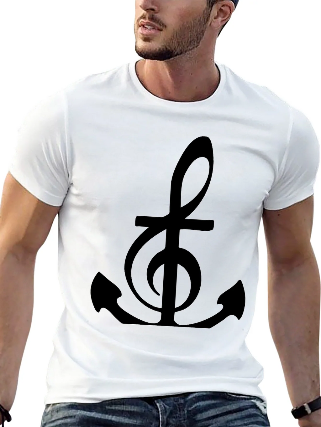 Music Anchor Black Graphic Tee