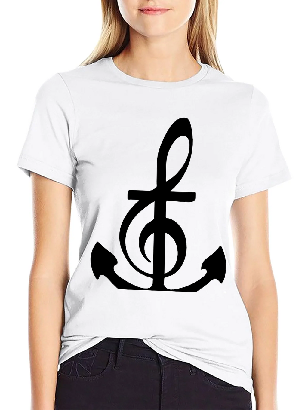 Music Anchor Black Graphic Tee